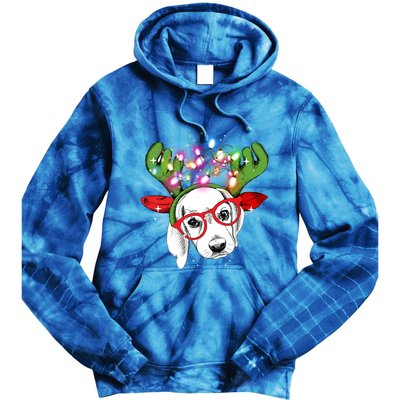 Christmas Lights Beagle Funny Xmas Funny Gift Tie Dye Hoodie