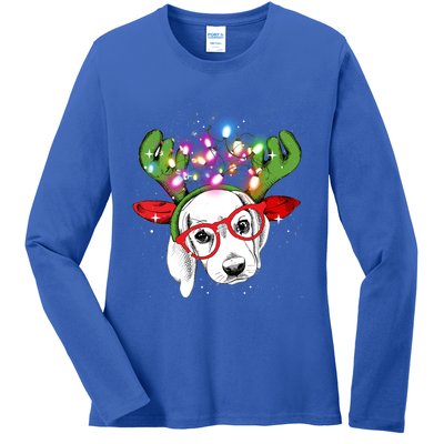 Christmas Lights Beagle Funny Xmas Funny Gift Ladies Long Sleeve Shirt