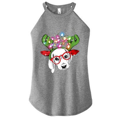 Christmas Lights Beagle Funny Xmas Funny Gift Women’s Perfect Tri Rocker Tank