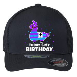 Cute Llama Birthday Party Celebration Flexfit Unipanel Trucker Cap