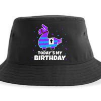 Cute Llama Birthday Party Celebration Sustainable Bucket Hat