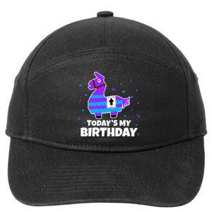 Cute Llama Birthday Party Celebration 7-Panel Snapback Hat