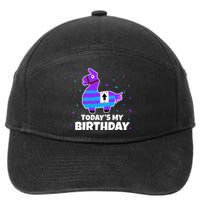 Cute Llama Birthday Party Celebration 7-Panel Snapback Hat