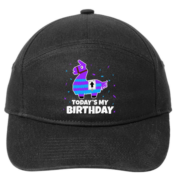 Cute Llama Birthday Party Celebration 7-Panel Snapback Hat