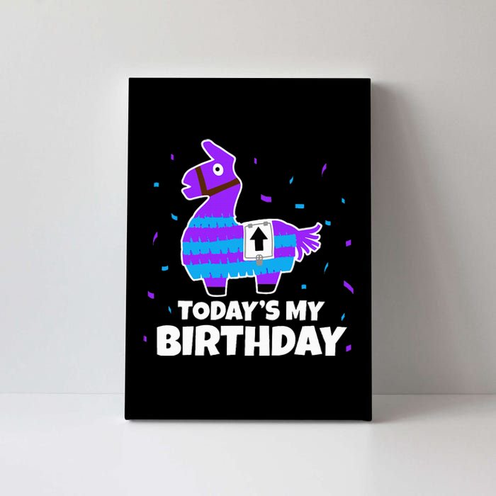 Cute Llama Birthday Party Celebration Canvas