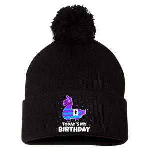 Cute Llama Birthday Party Celebration Pom Pom 12in Knit Beanie