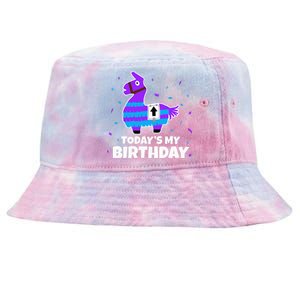 Cute Llama Birthday Party Celebration Tie-Dyed Bucket Hat