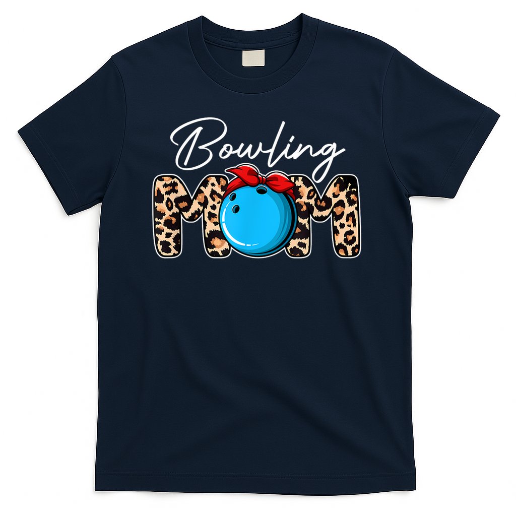 Cute Leopard Bowling Mom Mama Sport Lover Mother's Day T-Shirt