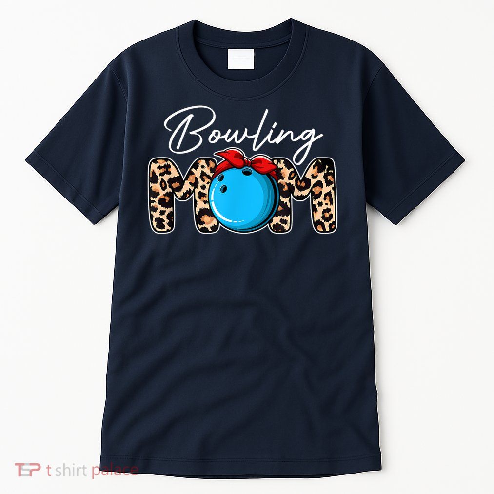 Cute Leopard Bowling Mom Mama Sport Lover Mother's Day Tall T-Shirt