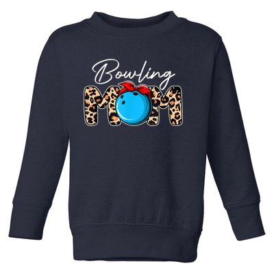 Cute Leopard Bowling Mom Mama Sport Lover Mother's Day Toddler Sweatshirt