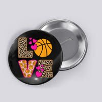 Cute Love Basketball Leopard Print Women Girls Basketball Button