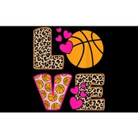 Cute Love Basketball Leopard Print Women Girls Basketball Bumper Sticker