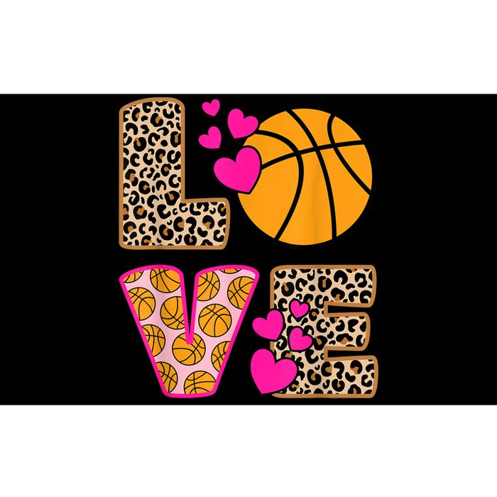 Cute Love Basketball Leopard Print Women Girls Basketball Bumper Sticker