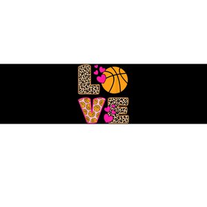 Cute Love Basketball Leopard Print Women Girls Basketball Bumper Sticker