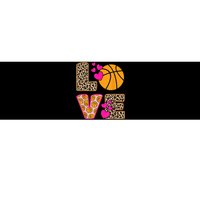 Cute Love Basketball Leopard Print Women Girls Basketball Bumper Sticker