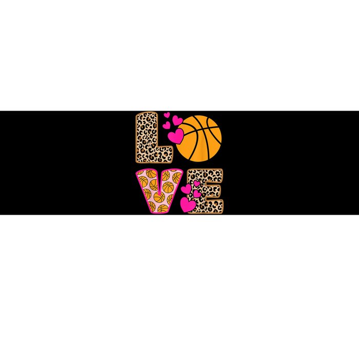 Cute Love Basketball Leopard Print Women Girls Basketball Bumper Sticker