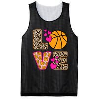 Cute Love Basketball Leopard Print Women Girls Basketball Mesh Reversible Basketball Jersey Tank