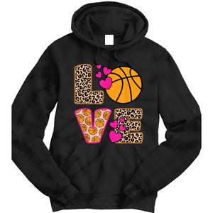 Cute Love Basketball Leopard Print Women Girls Basketball Tie Dye Hoodie