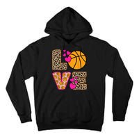 Cute Love Basketball Leopard Print Women Girls Basketball Tall Hoodie