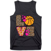 Cute Love Basketball Leopard Print Women Girls Basketball Tank Top