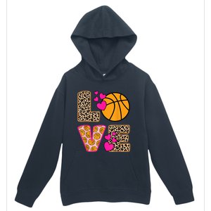 Cute Love Basketball Leopard Print Women Girls Basketball Urban Pullover Hoodie