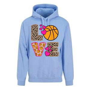 Cute Love Basketball Leopard Print Women Girls Basketball Unisex Surf Hoodie