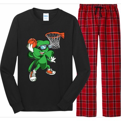 Clover Leprechaun Basketball Dunk St Patricks Day Sport Cool Gift Long Sleeve Pajama Set