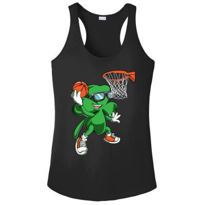 Clover Leprechaun Basketball Dunk St Patricks Day Sport Cool Gift Ladies PosiCharge Competitor Racerback Tank