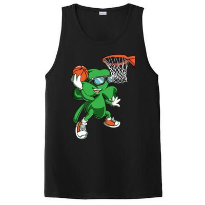 Clover Leprechaun Basketball Dunk St Patricks Day Sport Cool Gift PosiCharge Competitor Tank