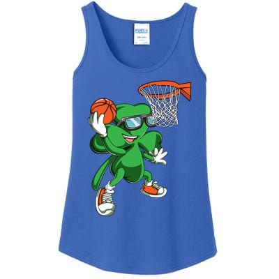 Clover Leprechaun Basketball Dunk St Patricks Day Sport Cool Gift Ladies Essential Tank