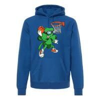 Clover Leprechaun Basketball Dunk St Patricks Day Sport Cool Gift Premium Hoodie