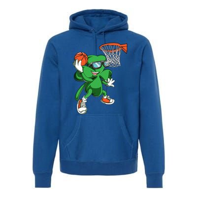 Clover Leprechaun Basketball Dunk St Patricks Day Sport Cool Gift Premium Hoodie