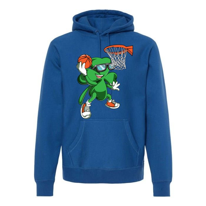 Clover Leprechaun Basketball Dunk St Patricks Day Sport Cool Gift Premium Hoodie