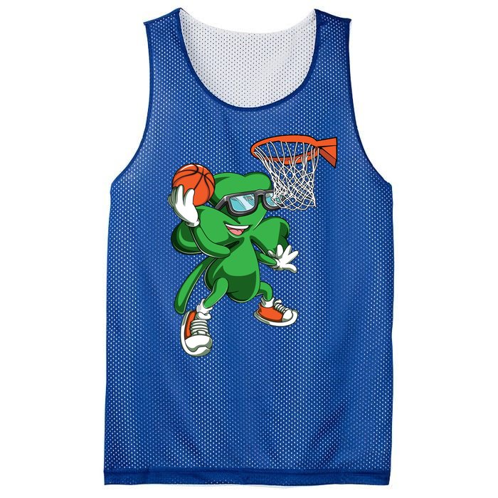 Clover Leprechaun Basketball Dunk St Patricks Day Sport Cool Gift Mesh Reversible Basketball Jersey Tank