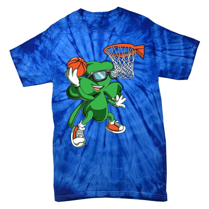 Clover Leprechaun Basketball Dunk St Patricks Day Sport Cool Gift Tie-Dye T-Shirt