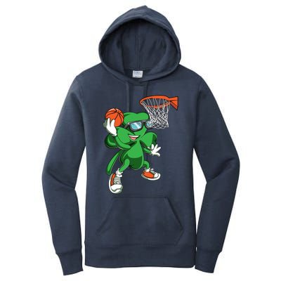 Clover Leprechaun Basketball Dunk St Patricks Day Sport Cool Gift Women's Pullover Hoodie