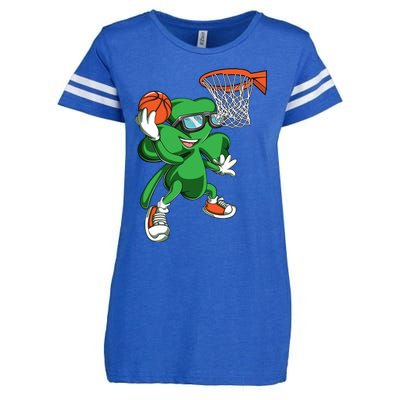 Clover Leprechaun Basketball Dunk St Patricks Day Sport Cool Gift Enza Ladies Jersey Football T-Shirt