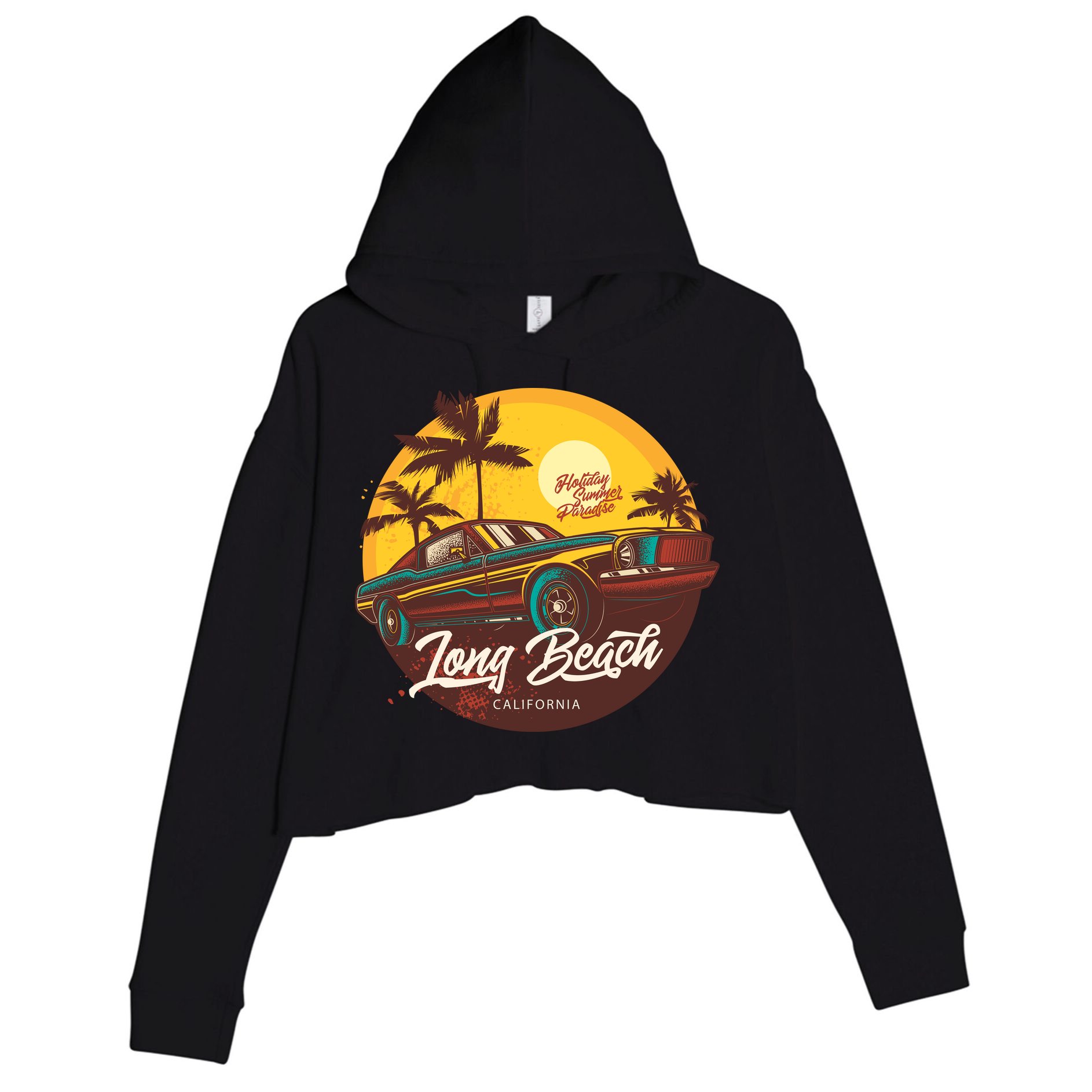 California Long Beach Crop Fleece Hoodie