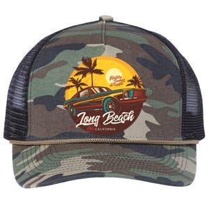 California Long Beach Retro Rope Trucker Hat Cap