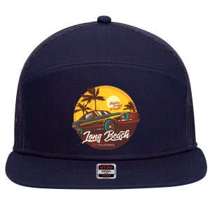 California Long Beach 7 Panel Mesh Trucker Snapback Hat