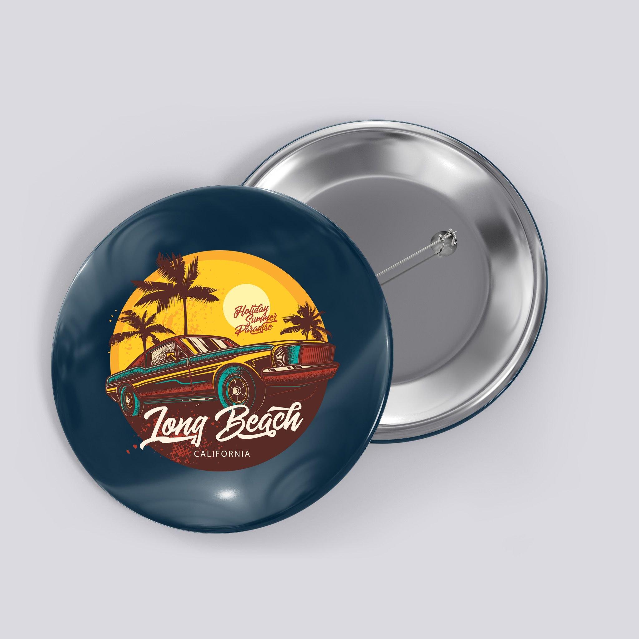California Long Beach Button