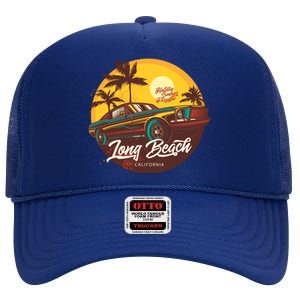 California Long Beach High Crown Mesh Back Trucker Hat