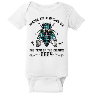 Cicada Lover Brood Xix Brood Xiii Year Of The Cicada 2024 Baby Bodysuit