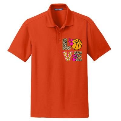 Cute Love Basketball Leopard Print Women Girl Basketball Dry Zone Grid Polo