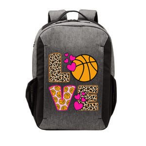 Cute Love Basketball Leopard Print Women Girl Basketball Vector Backpack