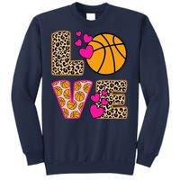 Cute Love Basketball Leopard Print Women Girl Basketball Sweatshirt