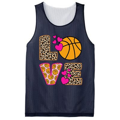 Cute Love Basketball Leopard Print Women Girl Basketball Mesh Reversible Basketball Jersey Tank