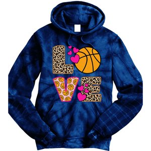 Cute Love Basketball Leopard Print Women Girl Basketball Tie Dye Hoodie