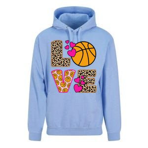 Cute Love Basketball Leopard Print Women Girl Basketball Unisex Surf Hoodie