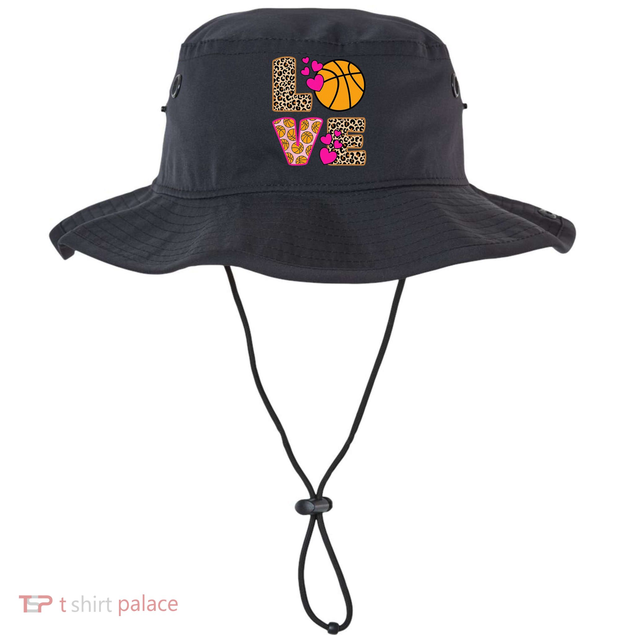 Cute Love Basketball Leopard Print Women Basketball Bucket Hat